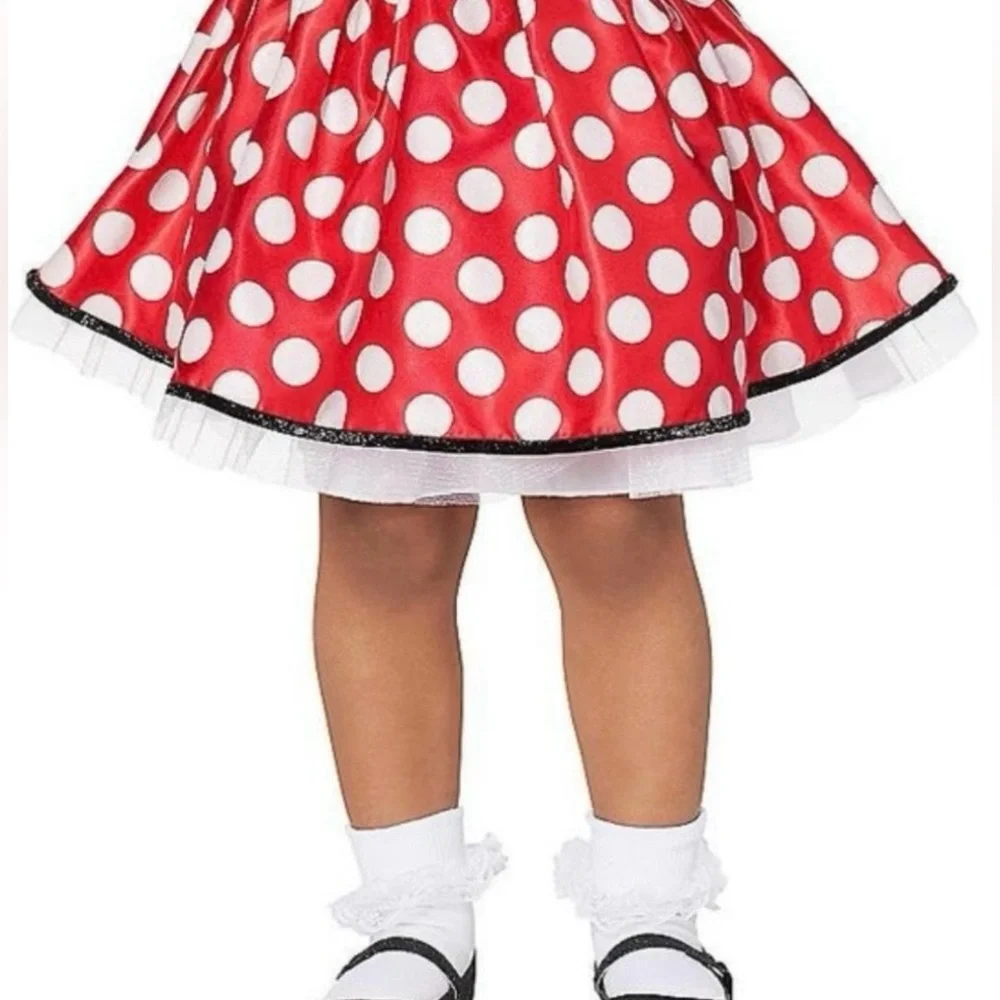 Disney Toddler Minnie Mouse Red Dress and Disney Minnie Mouse Bucket